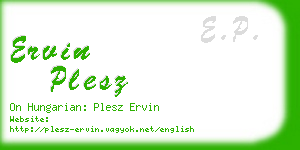 ervin plesz business card
